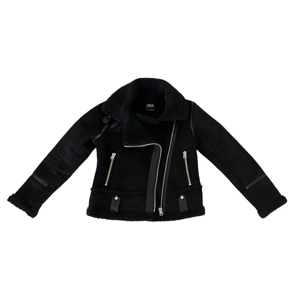 Zara Jackets & Blazers - Zara Faux Shearling Motorcycle Jacket